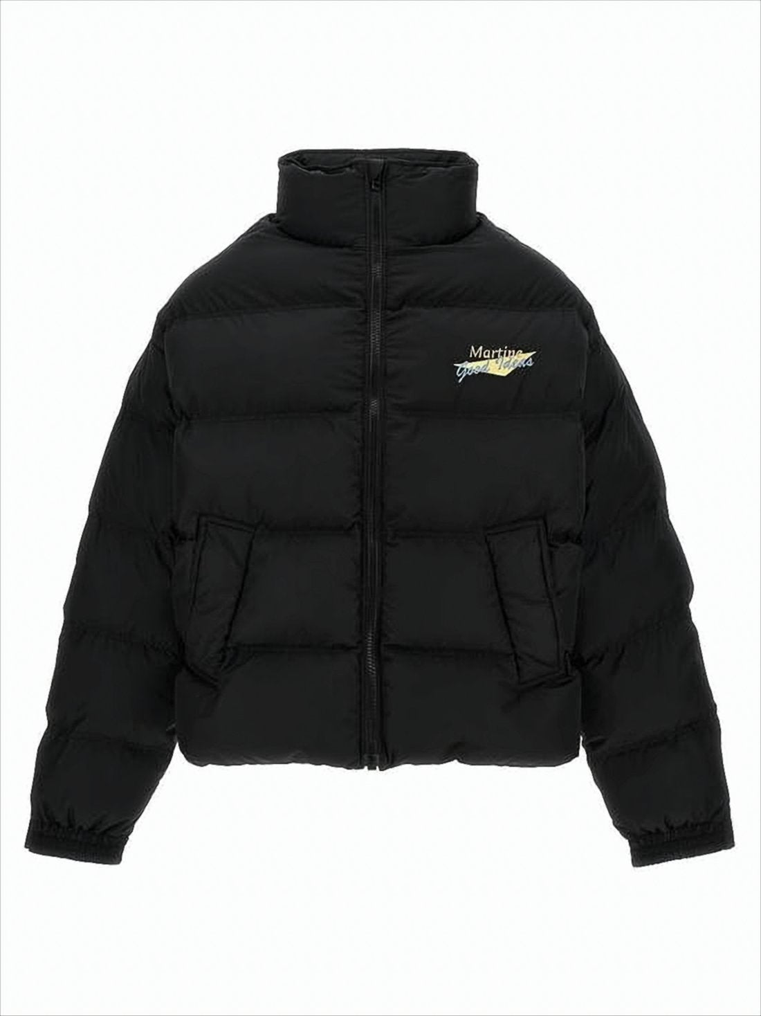Cropped Puffer Jacket with High Collar