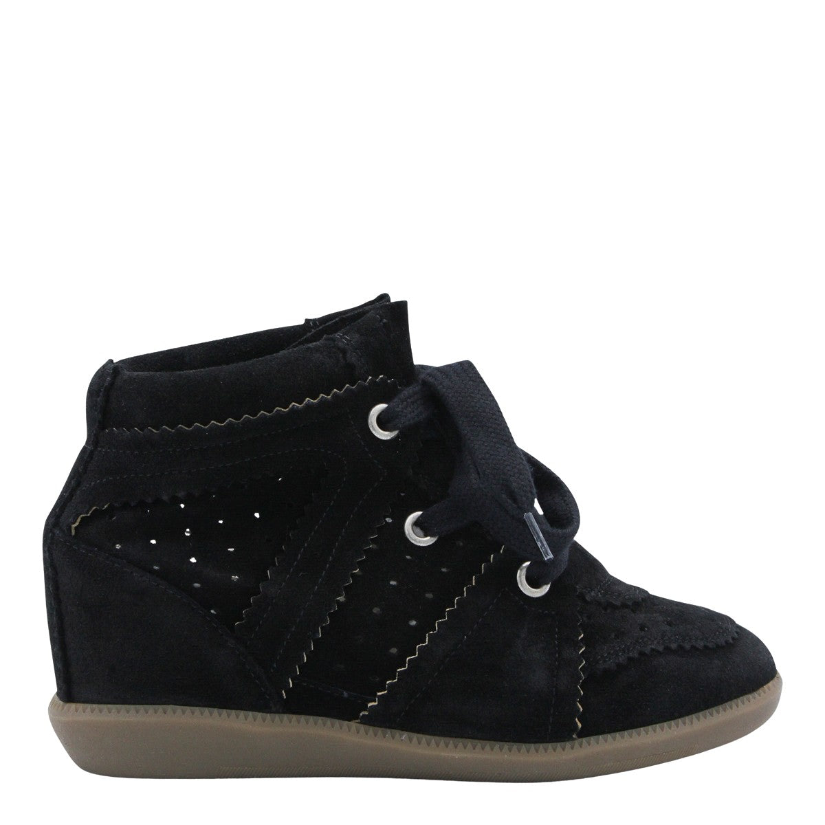 Sole Black Sneakers with Lace-Up Front