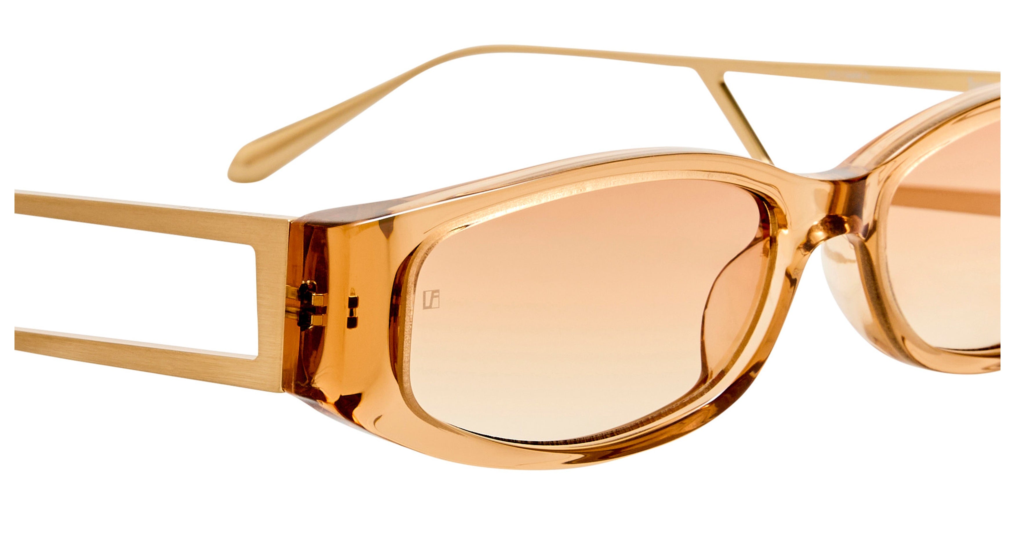 Lfl Oversized Square Sunglasses with Geometric Titanium Temples