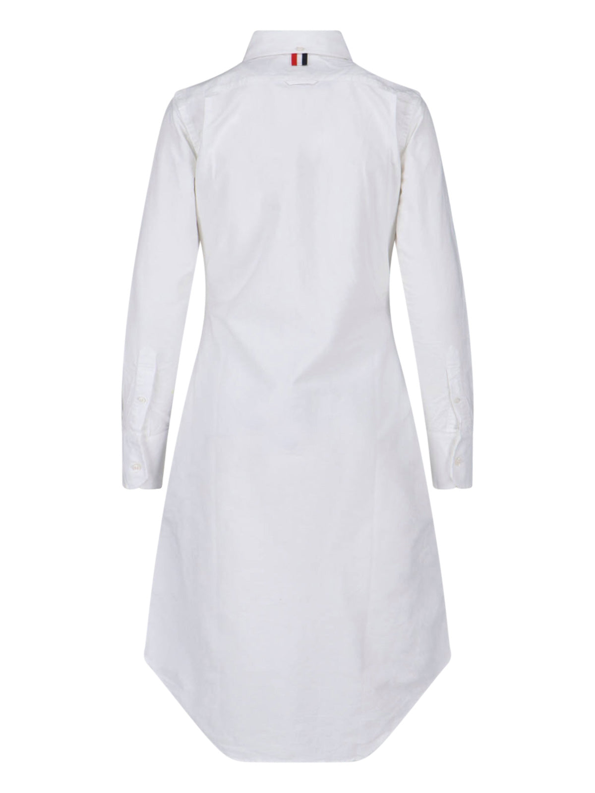White Minimalist Fitted Shirt Dress
