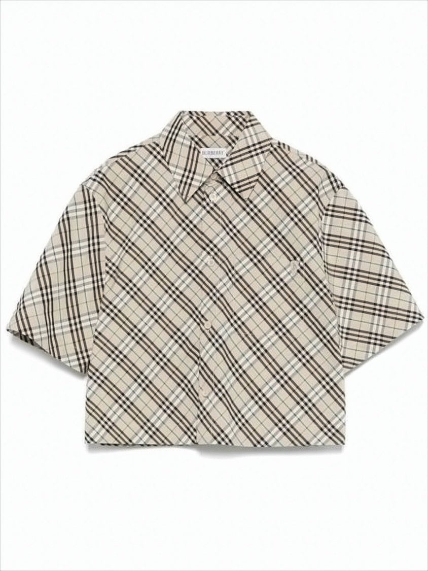Cropped Check Pattern Shirt