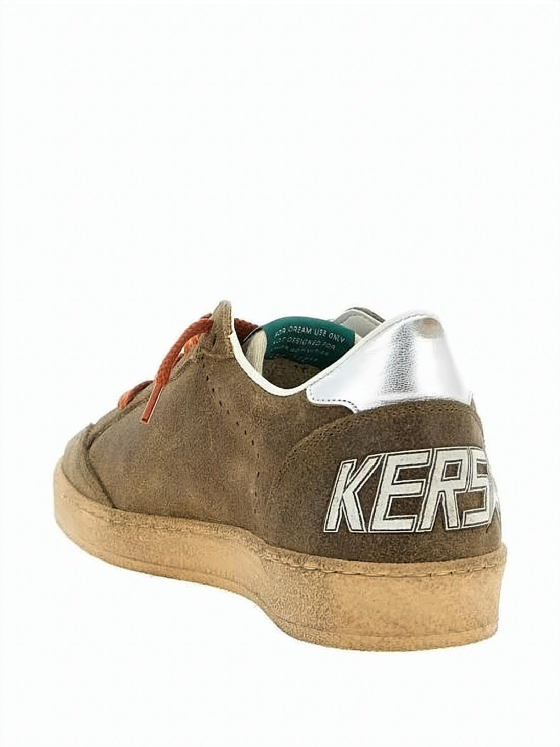 Distressed Brown Suede Sneakers with Bold Accents