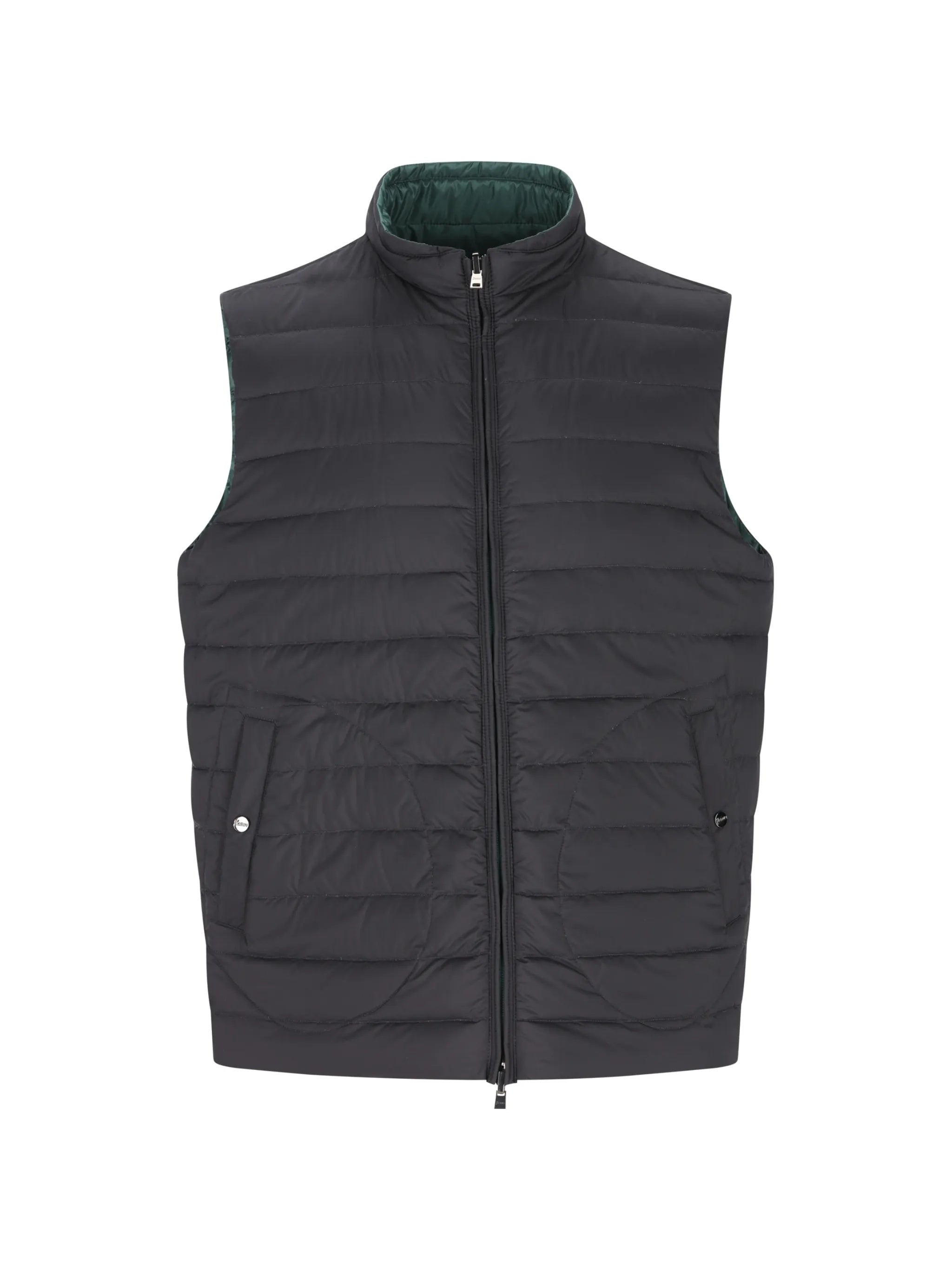 Green Piumino Reversibile Smanicato Puffer Vest