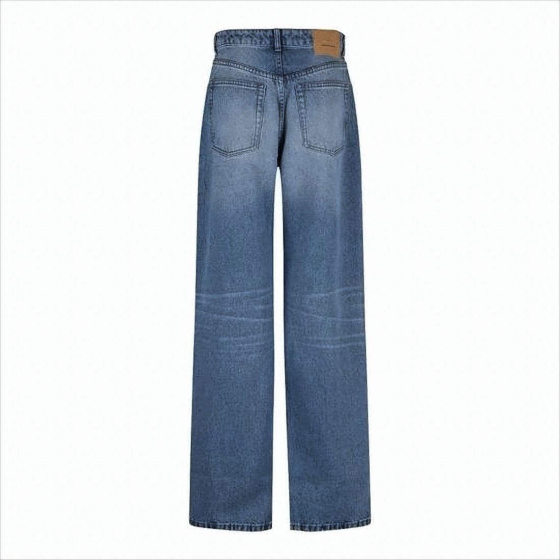Mid-Blue Straight-Leg Denim Pants
