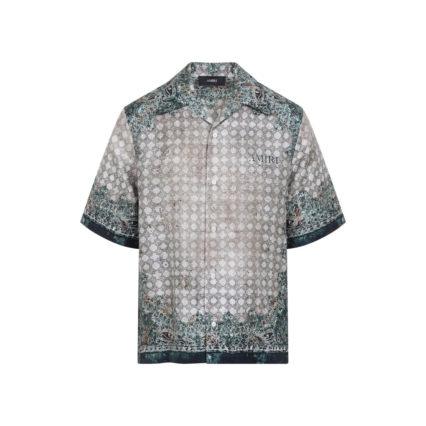 Silk Shirt With Intricate Paisley And Geometric Pattern