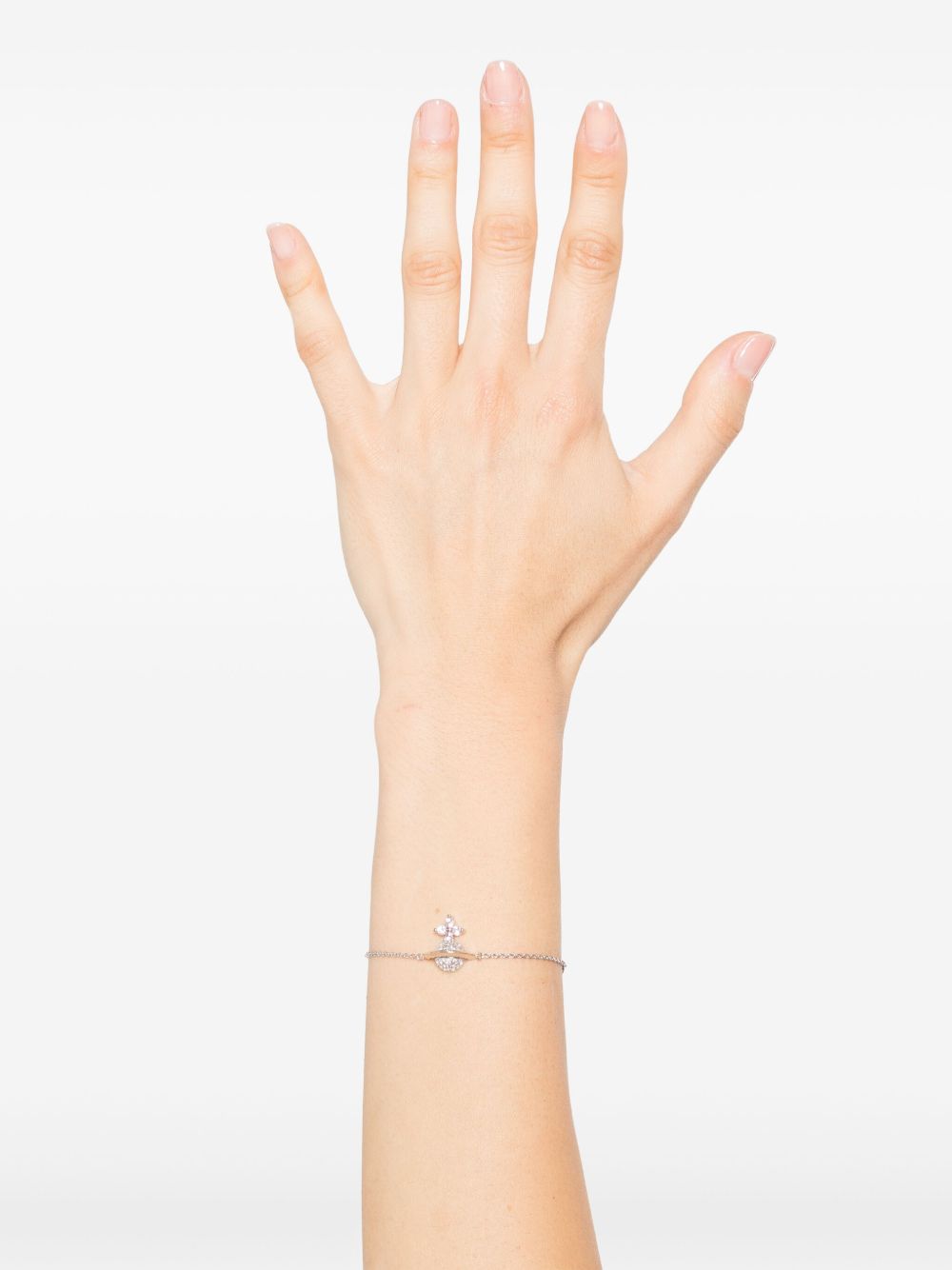 Silver-Tone Bracelet with Signature Orb Plaque