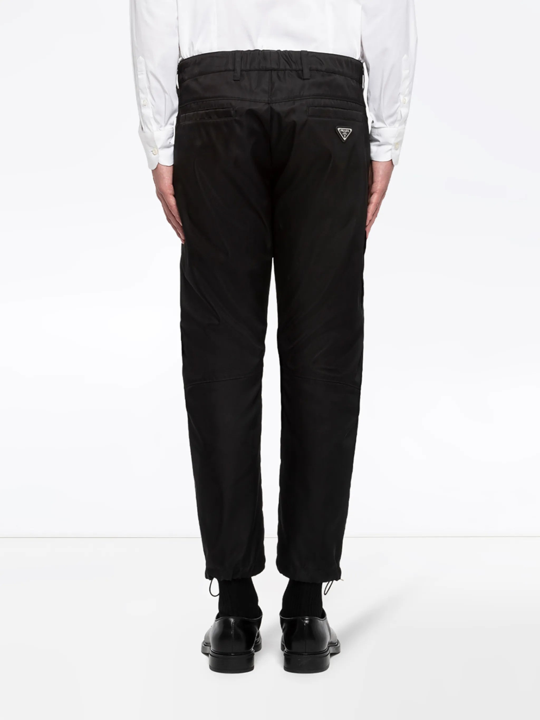 Black Pantalone Tapered Matte Fabric Pants