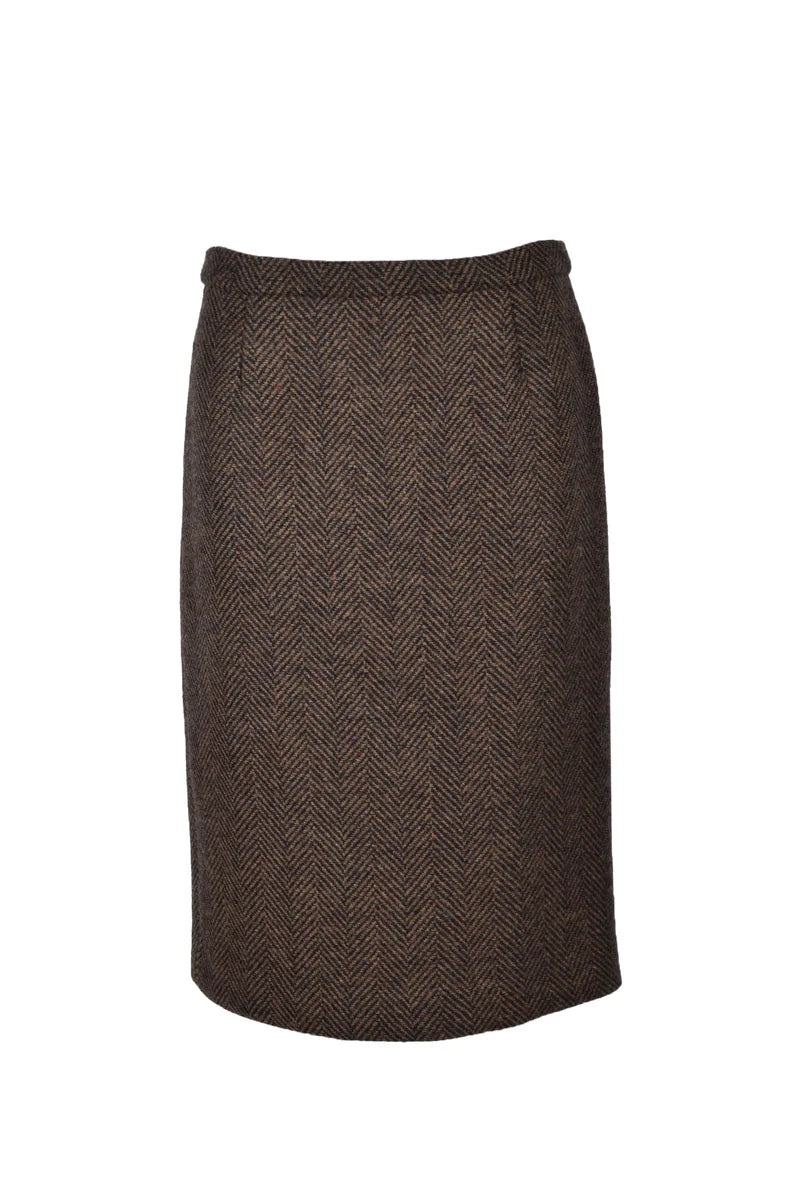 Midi Skirt Wool Polyamide - Brown