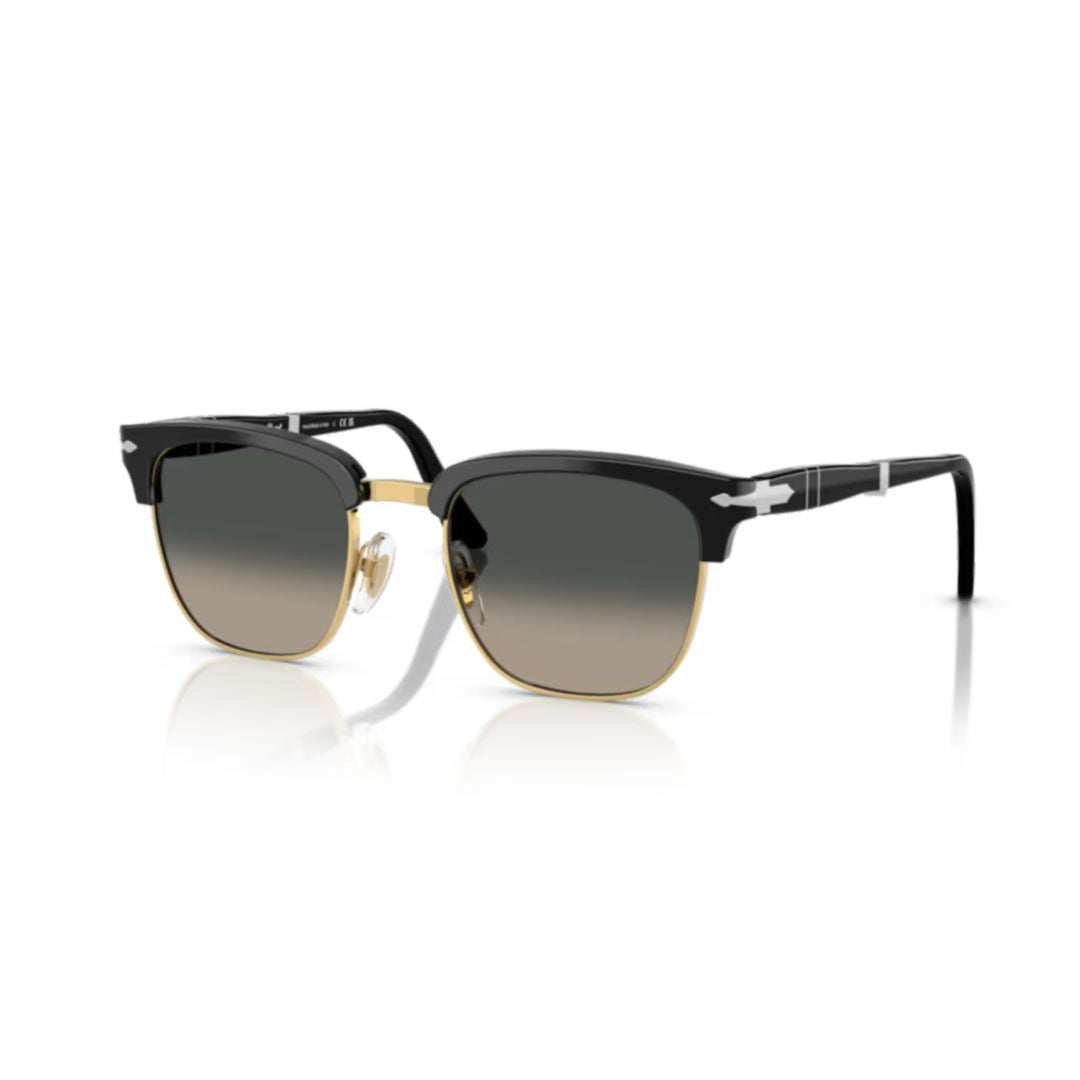0po3375s Square Frame Sunglasses with Gold Accents