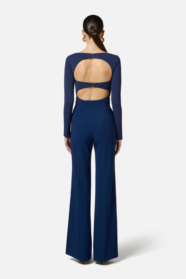 Cut-Out Viscose Top With Gold Accent