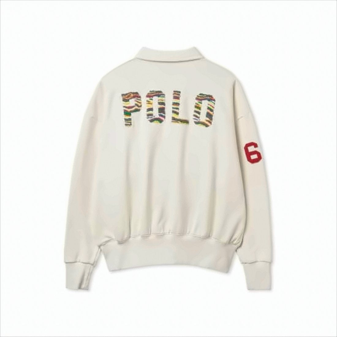 Wave Graphic Long-Sleeve Polo Shirt