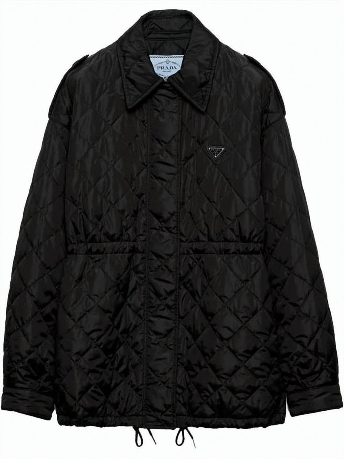 Quilted Black Jacket with Adjustable Hem