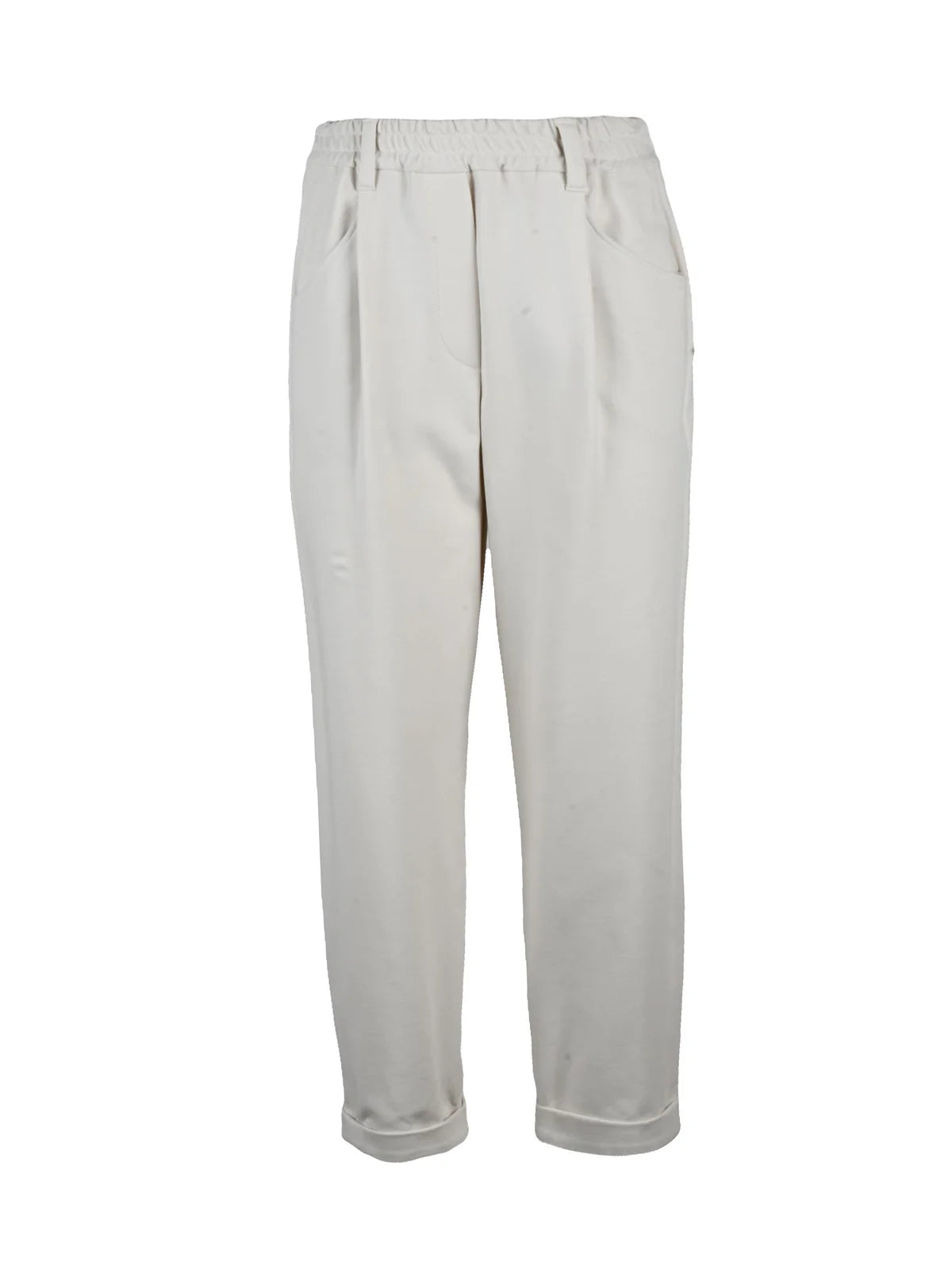 White Cotton Polyamide Elastane Trackpants