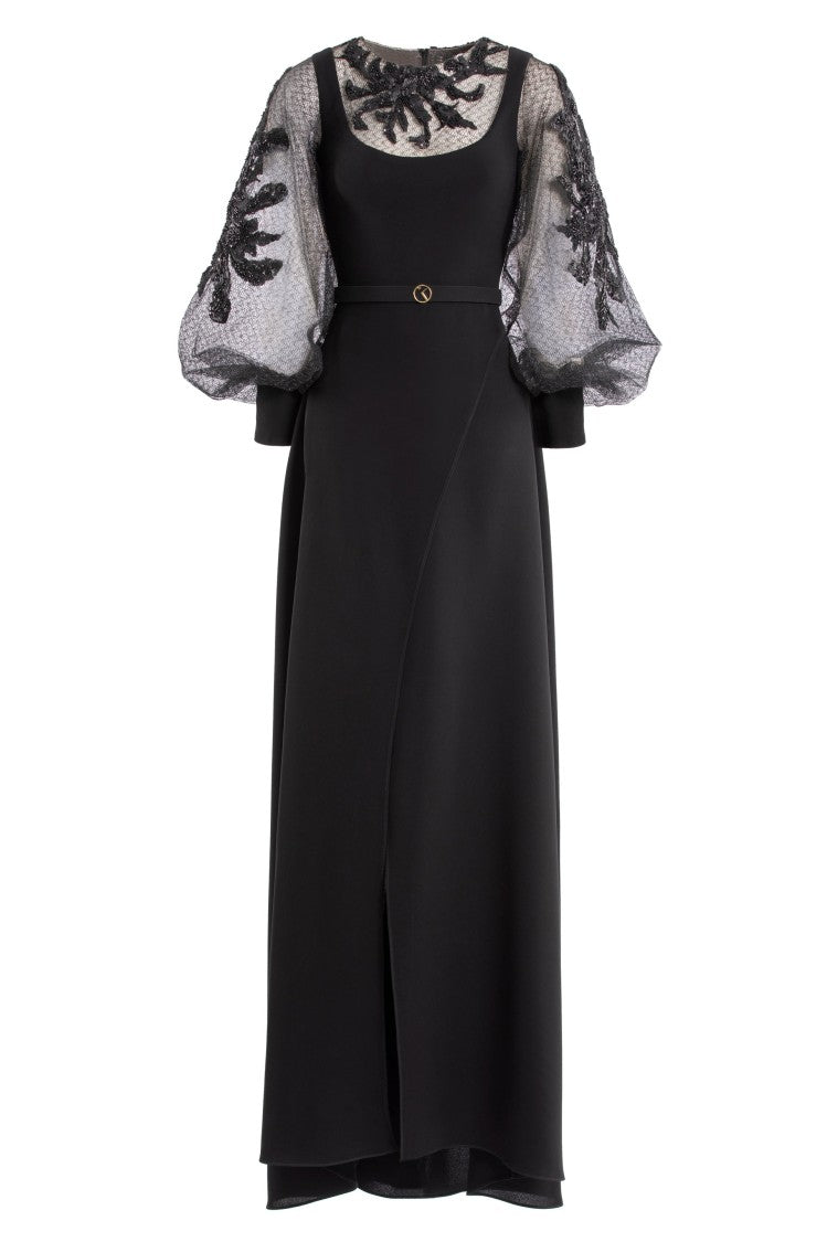Crepe Dress With Envelope Skirt