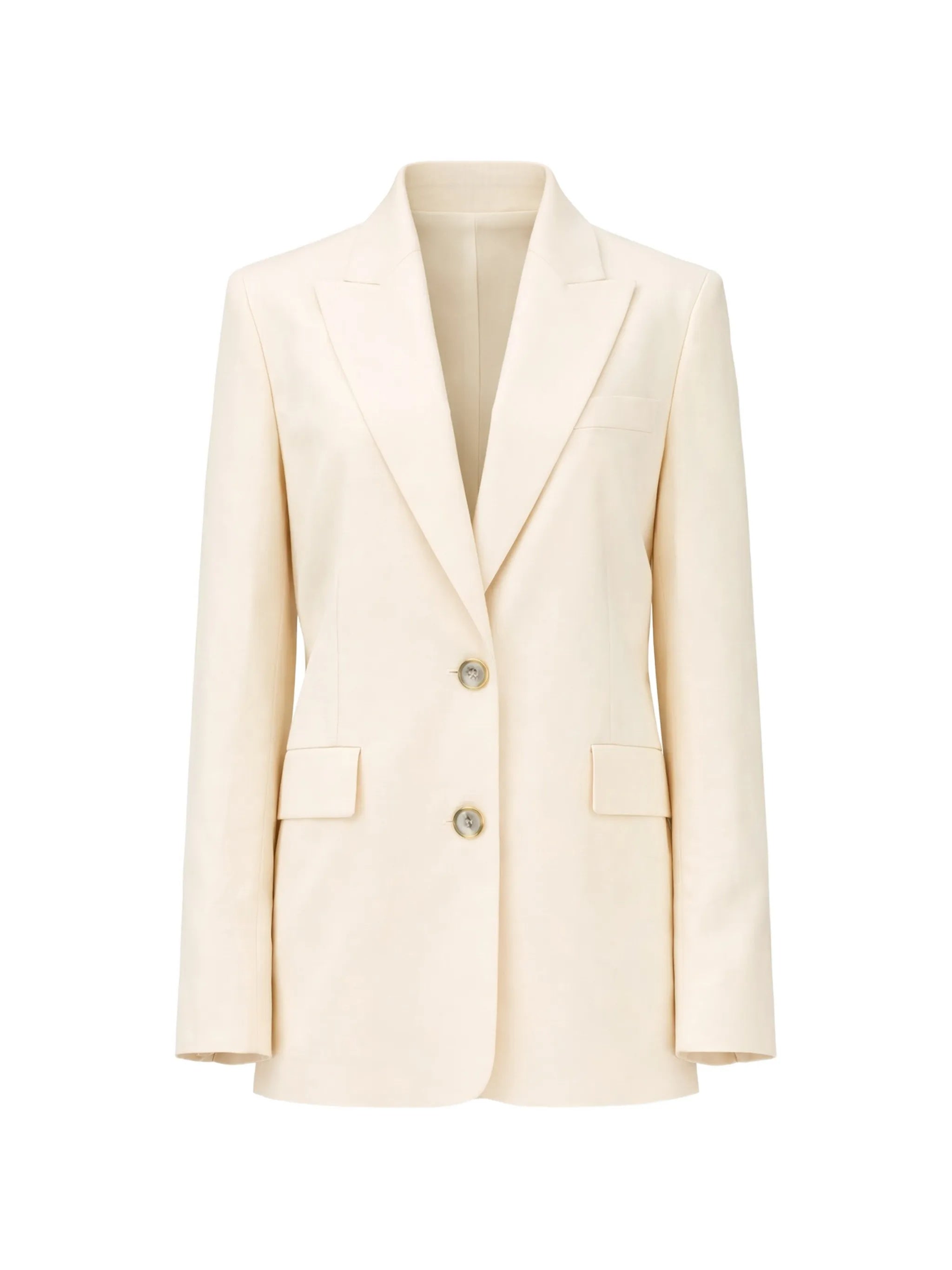 Neutral Faith Tailored Cotton Blazer