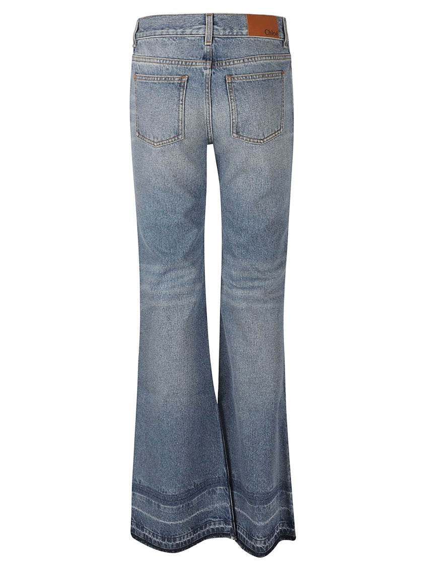 High-Waisted Flared Jeans With Vintage Wash