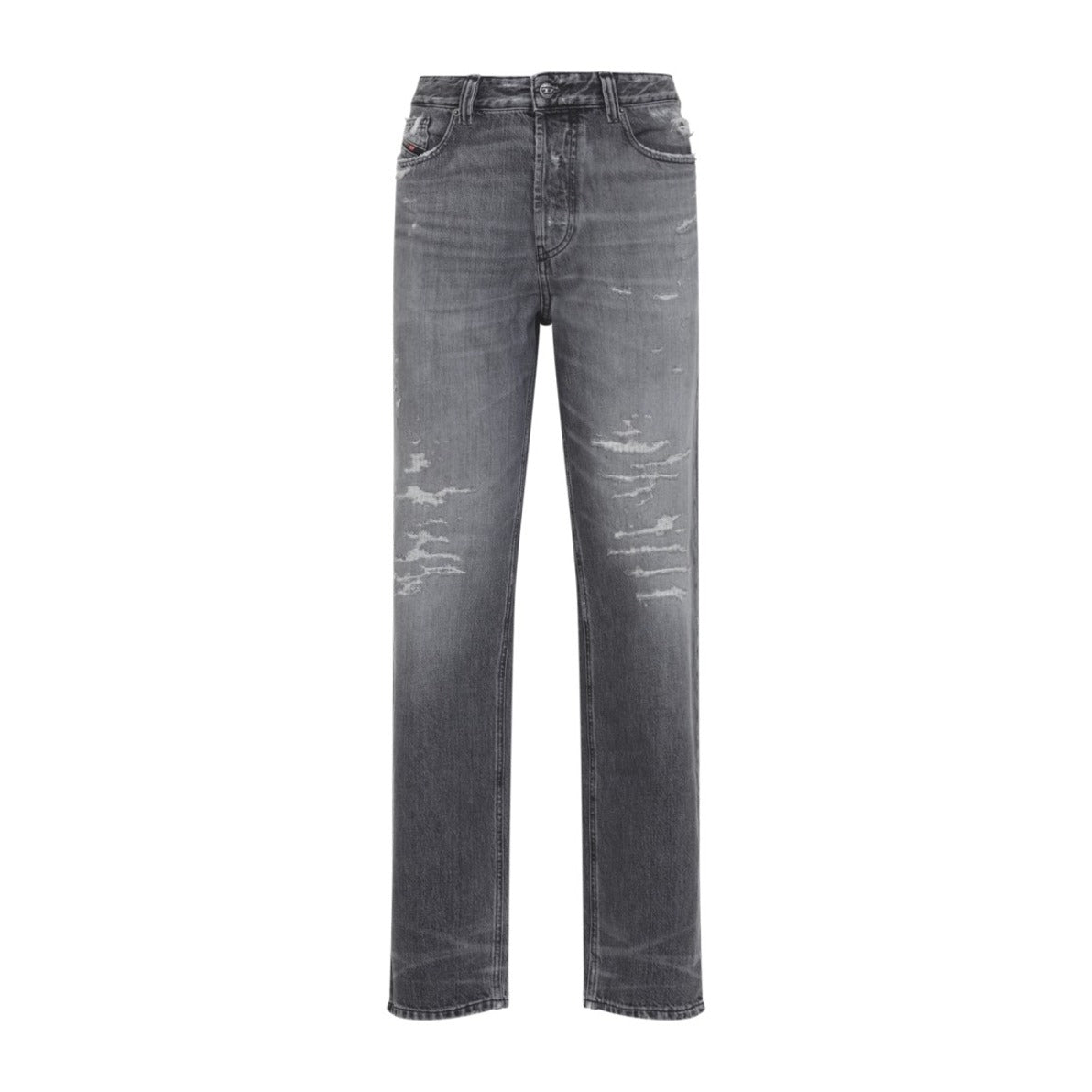 Faded Grey Distressed Denim Jeans