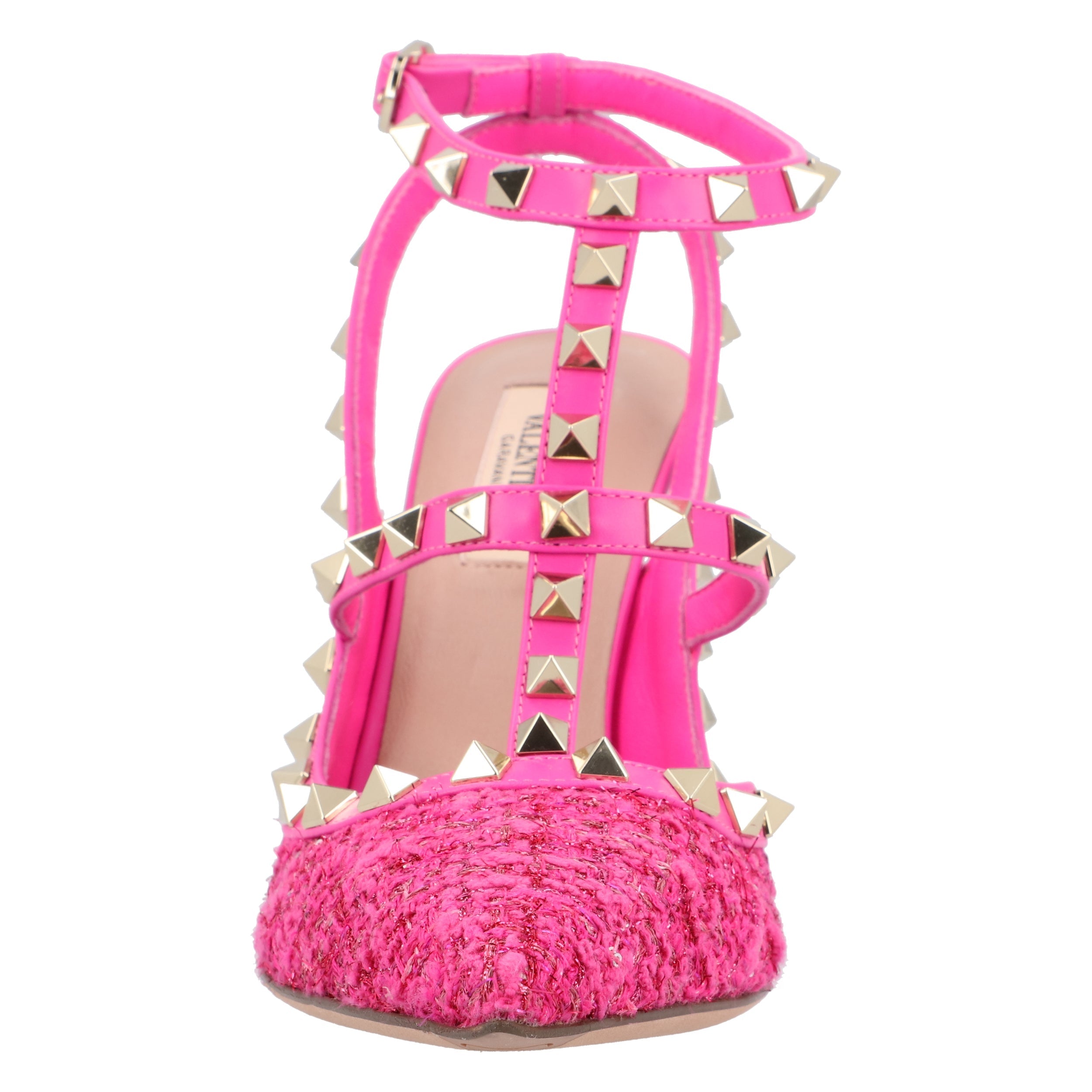 Caged 100 Tweed & Leather Pump Pink