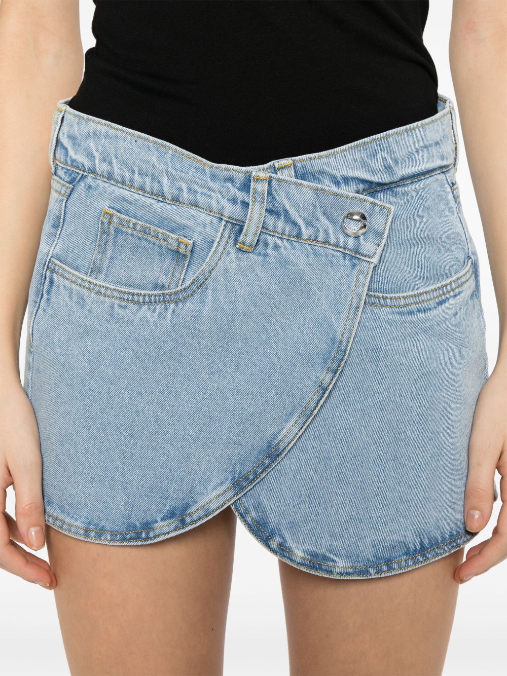 Asymmetrical Mini Denim Skirt
