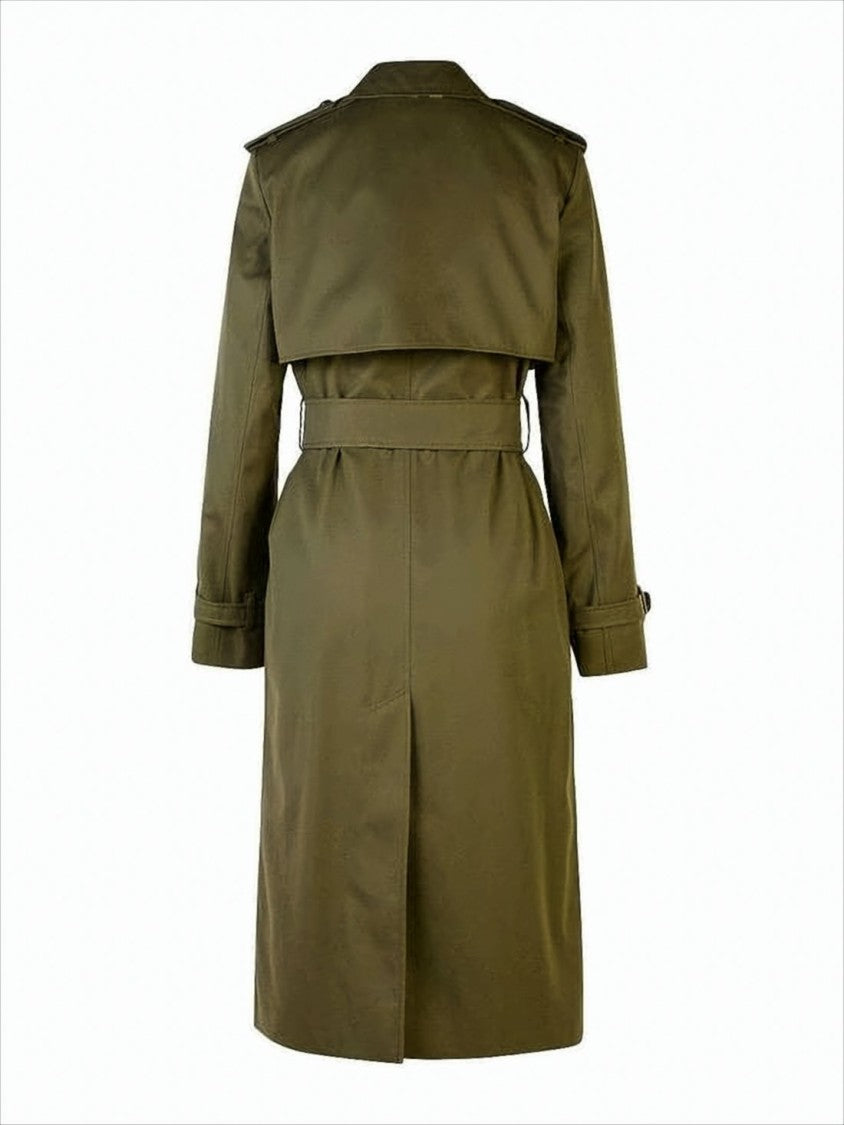 Classic Double-Breasted Trench Coat With Structured Fit
