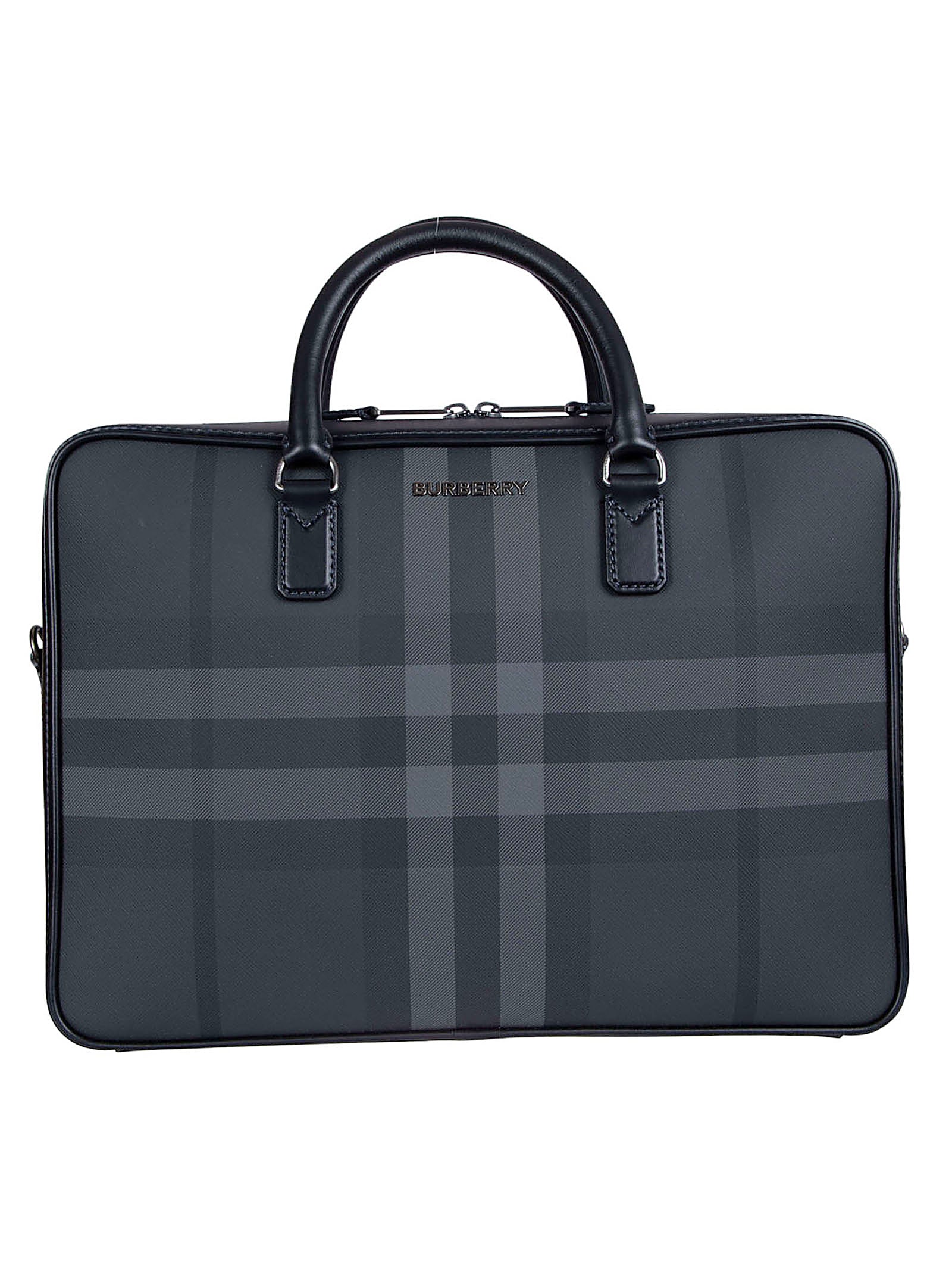 Structured Document Bag with Check and Detachable Strap