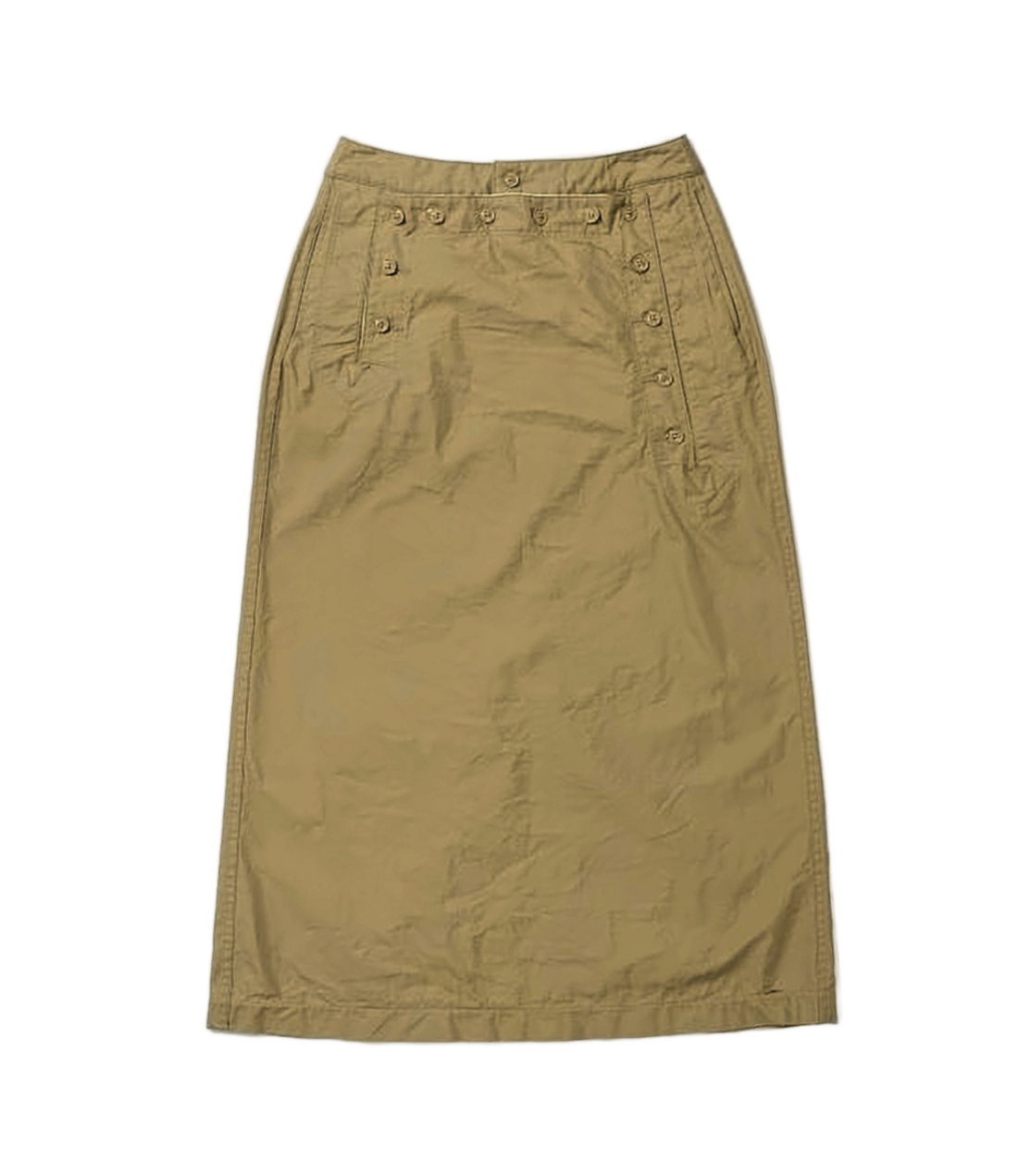 Midi Skirt With Button Detailing And Textured Finish