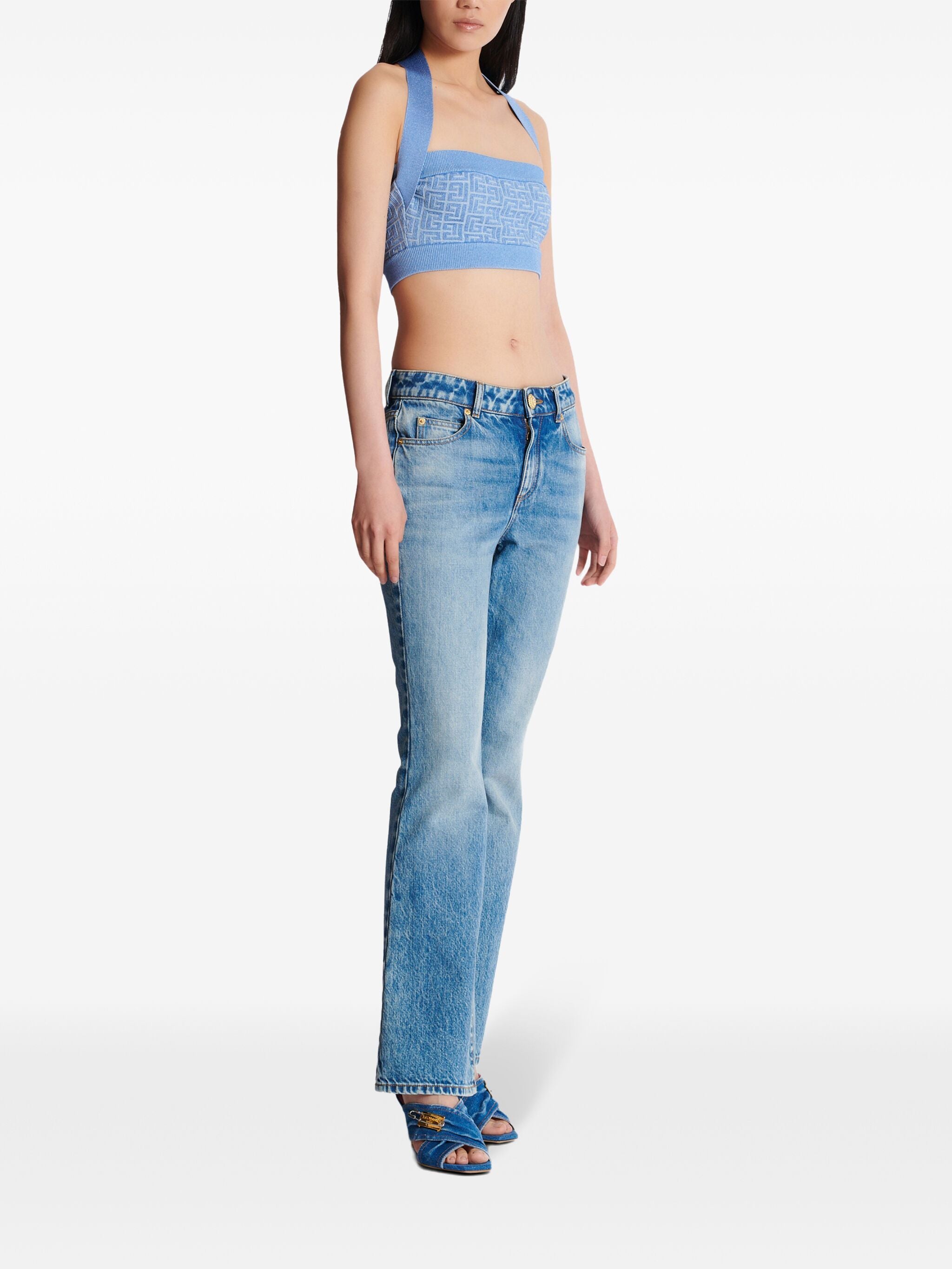 Blue Bra Top PB Monogram Top