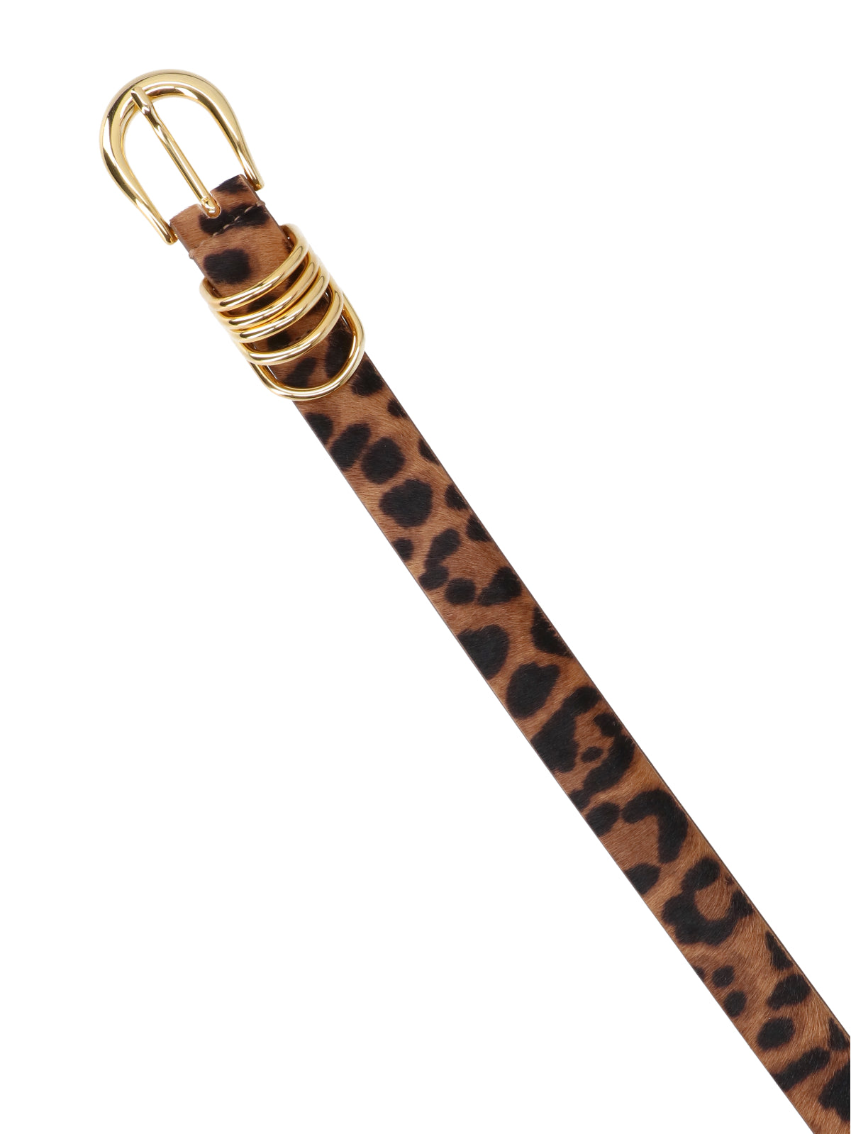 Brown Pony Hair Animal Print Belt