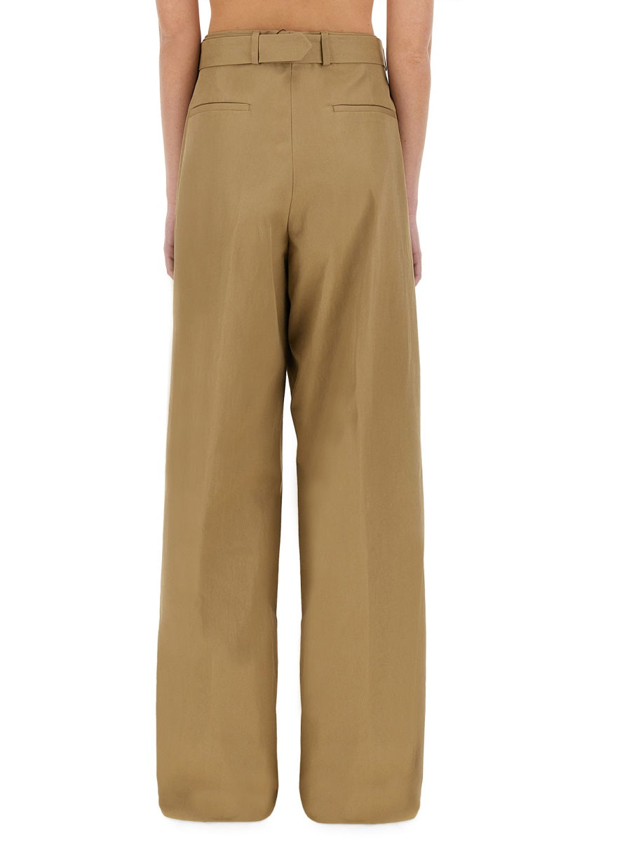 Wide-Leg Pants With Matching Belt For Comfort