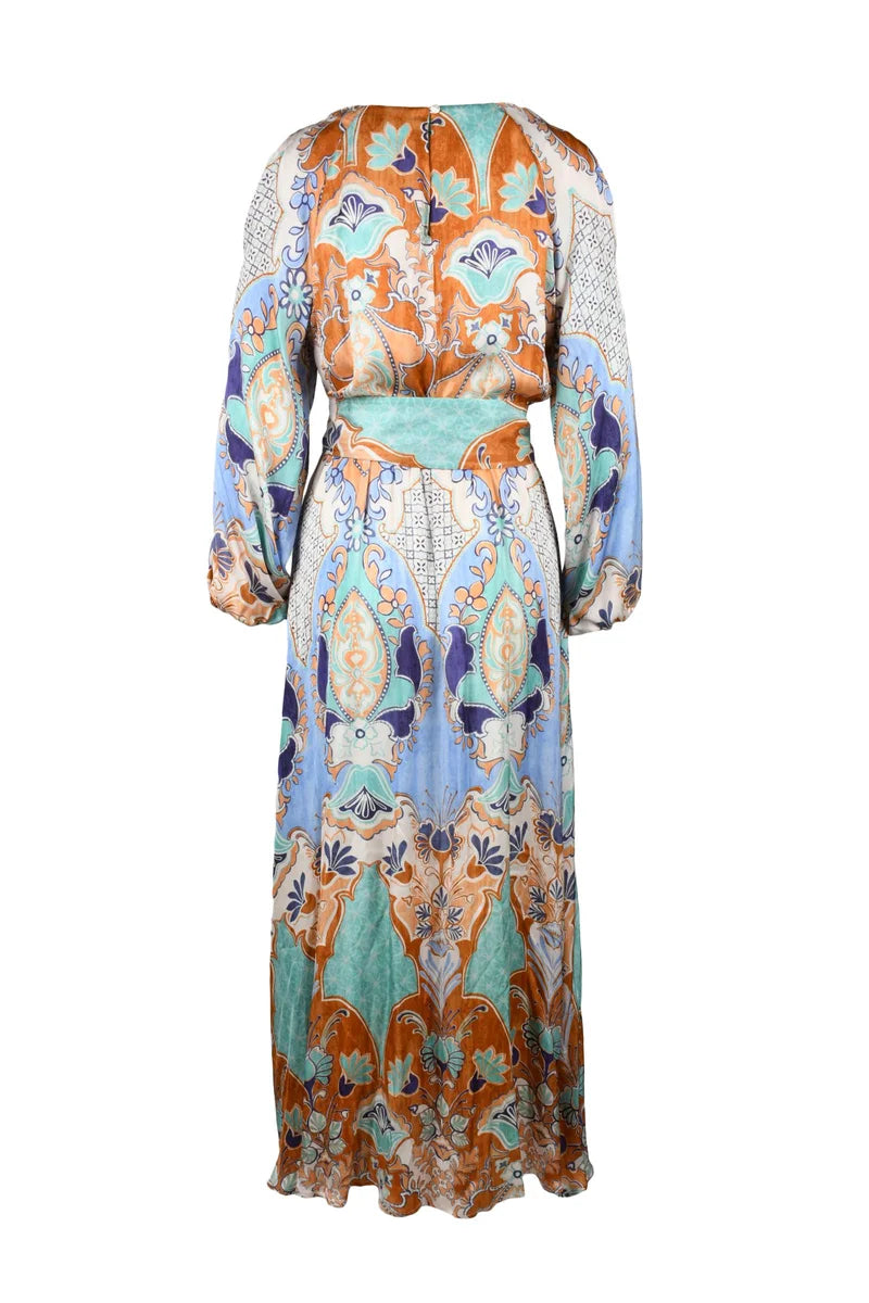 Long Viscose Dress - Multicolor