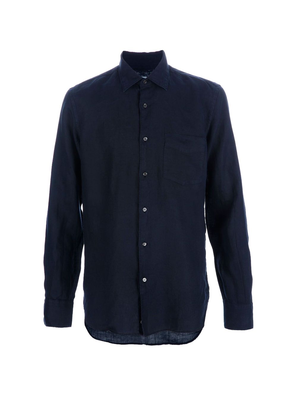 Linen Long-Sleeved Shirt with Classic Collar