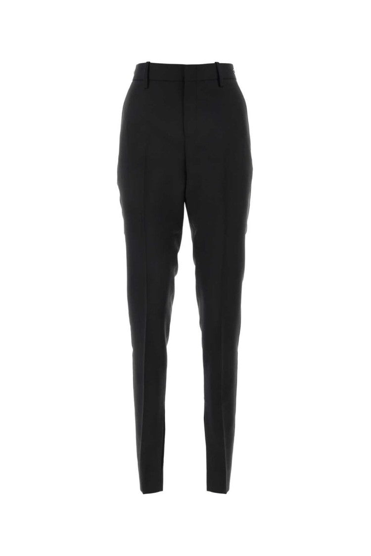 Slim-Fit Mohair Blend Pants With Clamp Detail