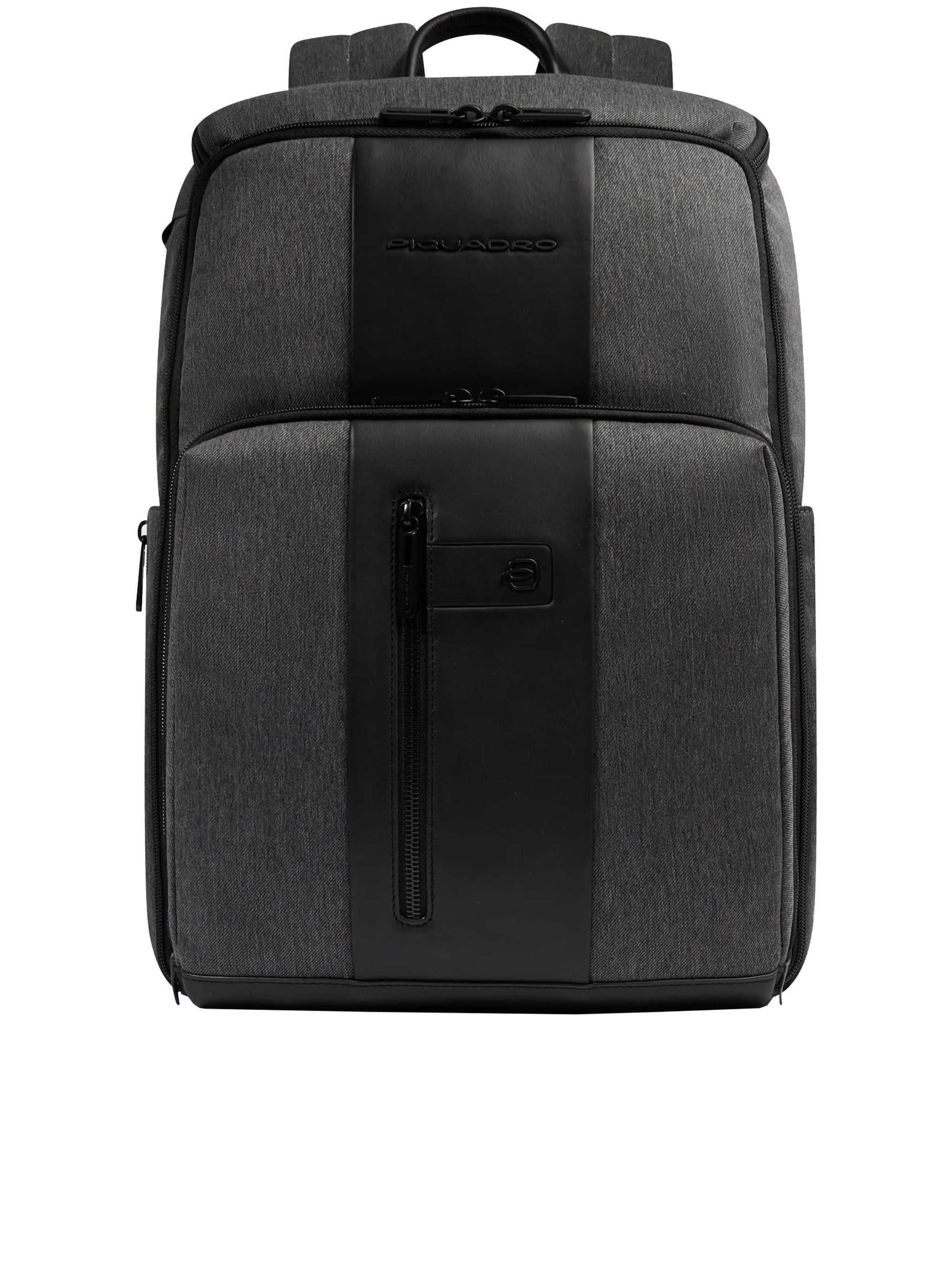 Grey Zaino Textured Fabric/Leather Backpack