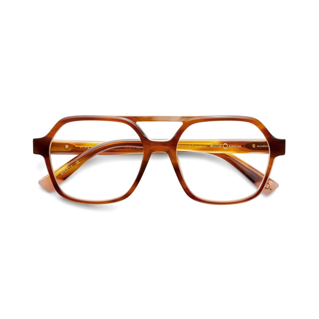 Hype Geometric Tortoiseshell Eyeglasses with Double Bridge Design