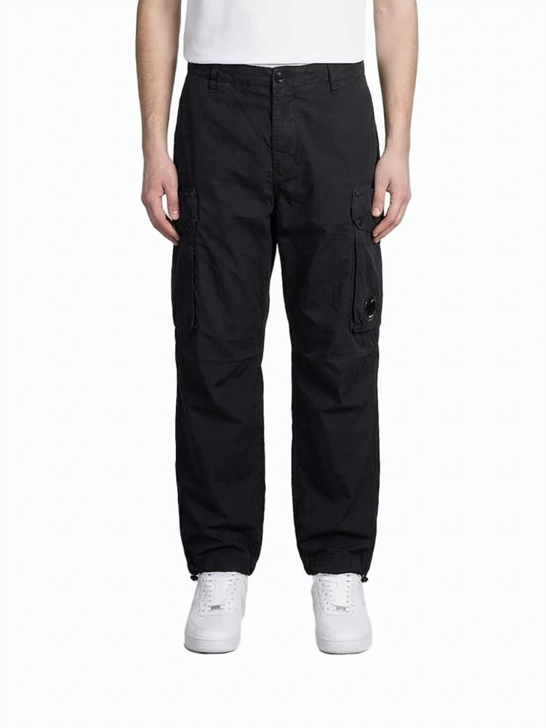 Cargo-Style Straight-Leg Pants with Adjustable Drawstrings