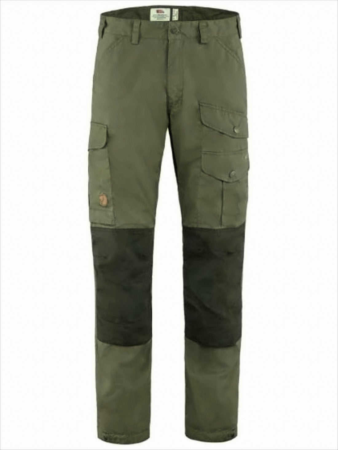 Two-Tone Straight Pants with Reinforced Details