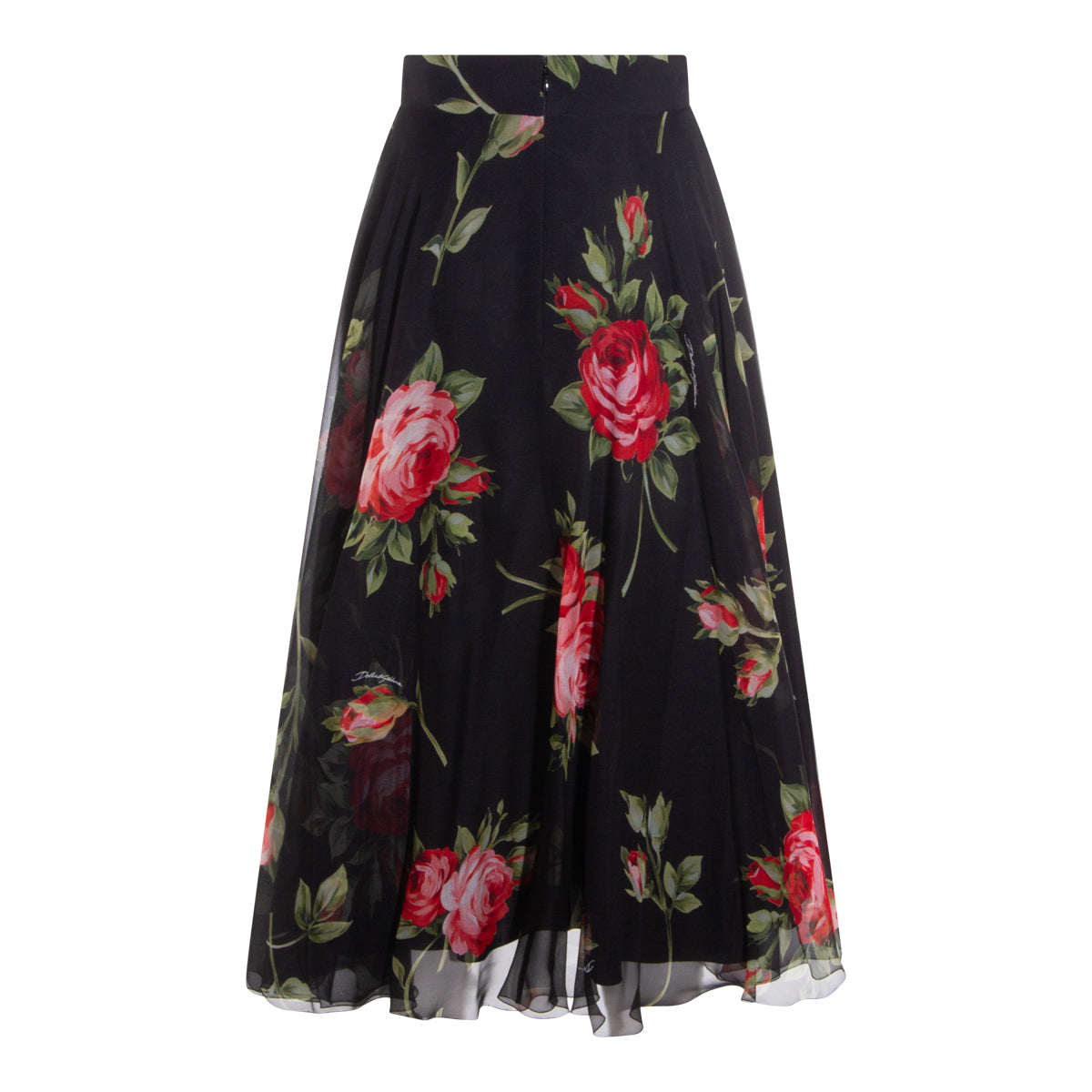Silk Skirt with High Waist