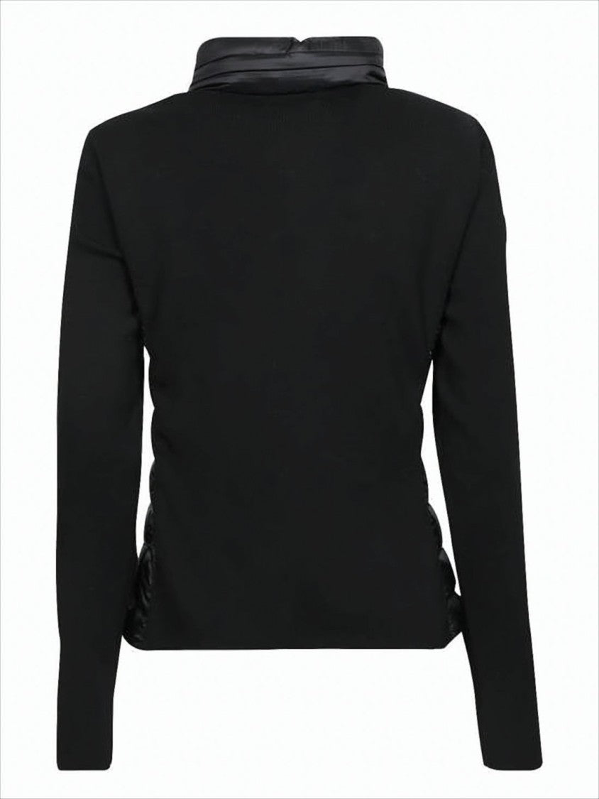 Quilted Padded Jacket With Contrasting Knit Sleeves