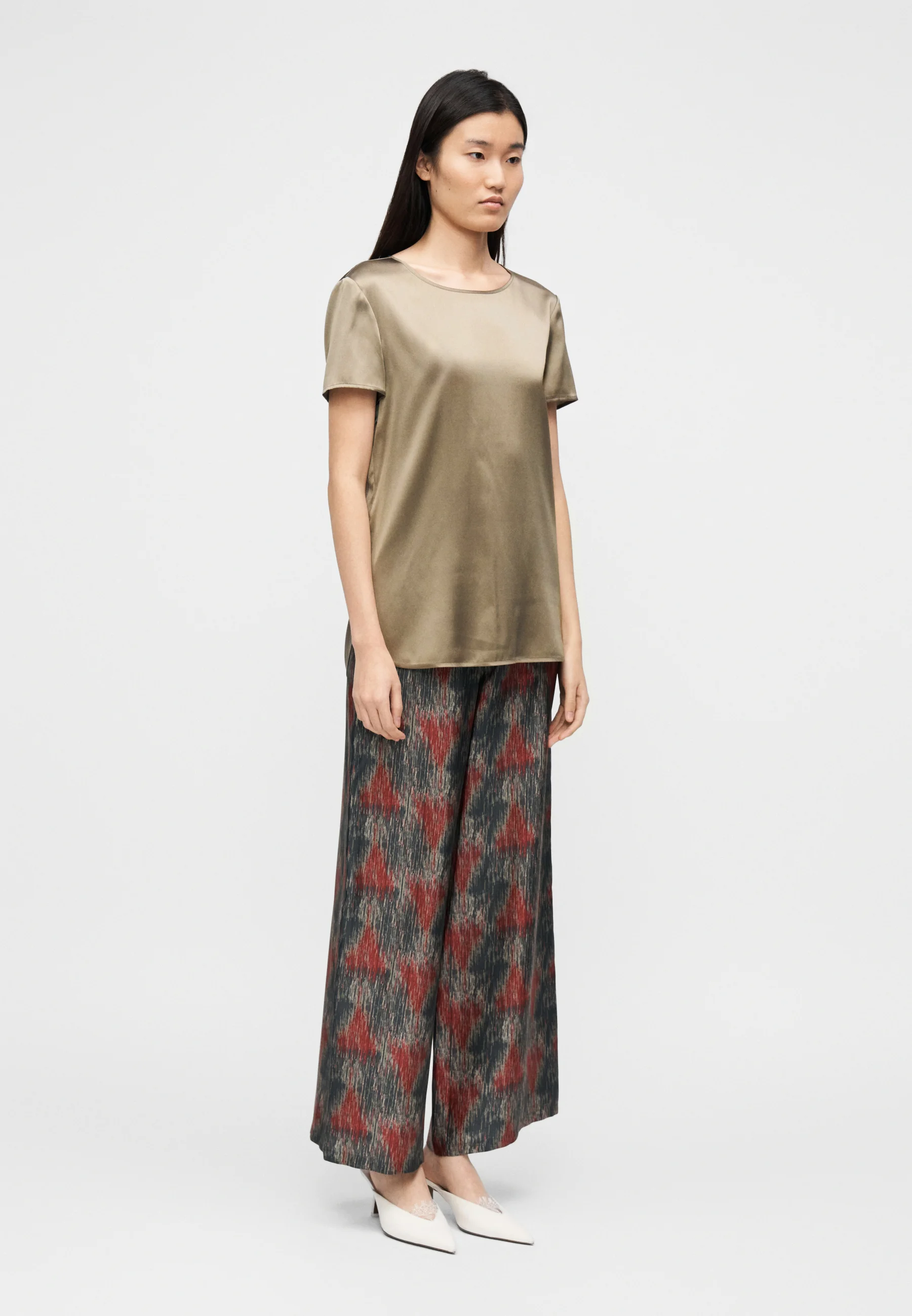 Gray Green Silk Blend Shirt