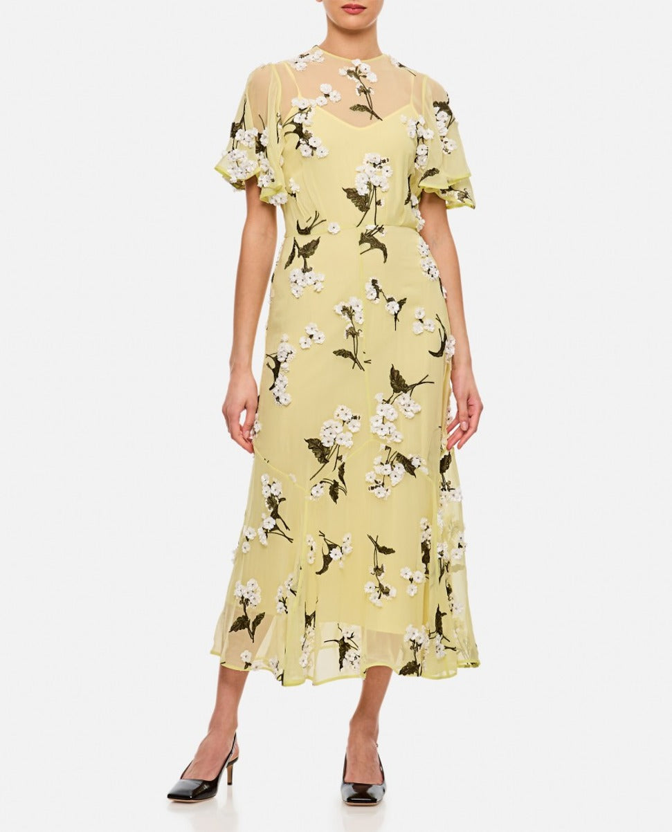 Yellow Midi Cocktail Dress