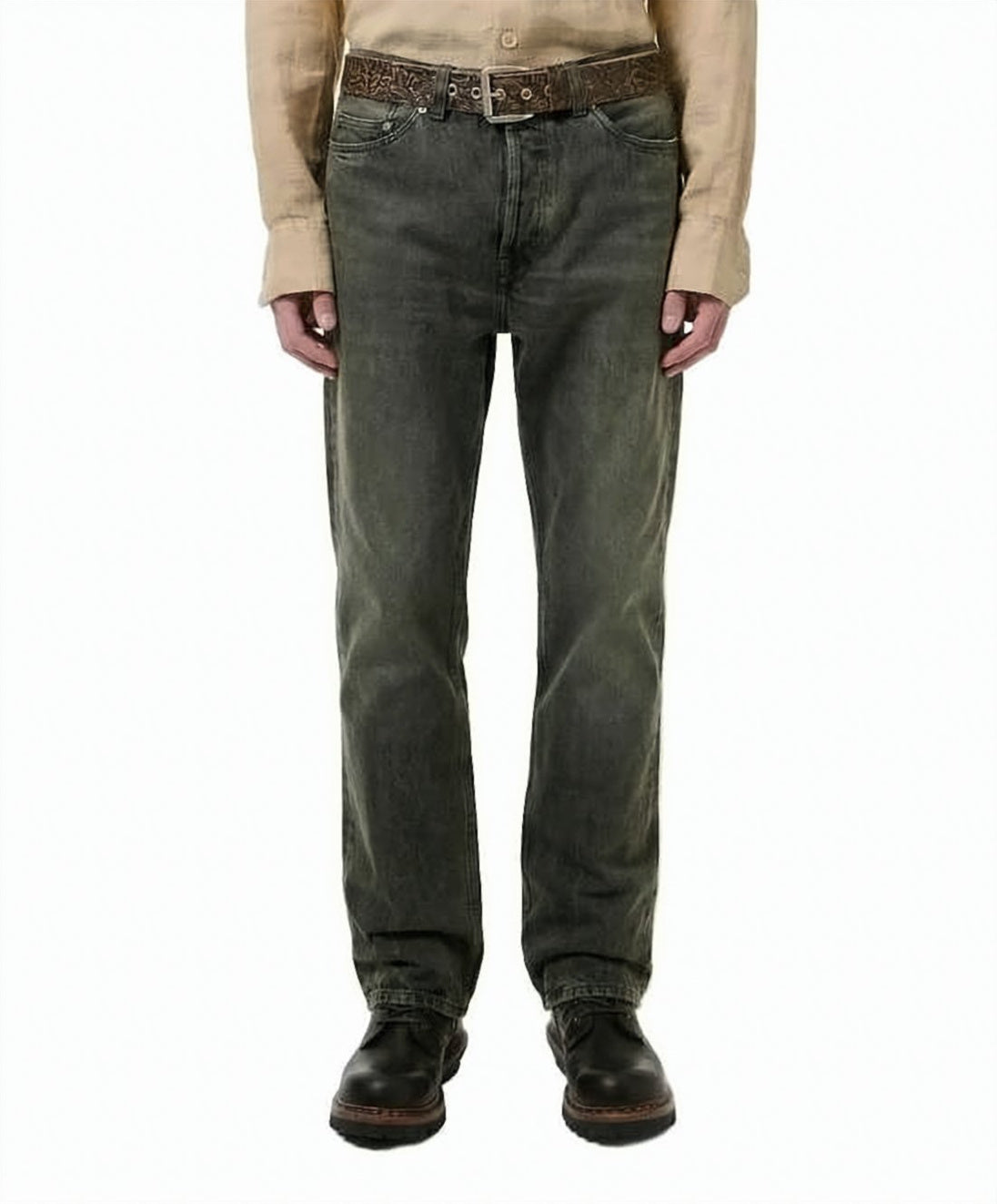 Relaxed Straight-Leg Denim Jeans