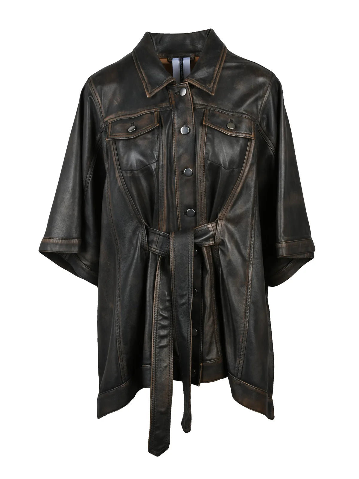 Oversized Leather Cape