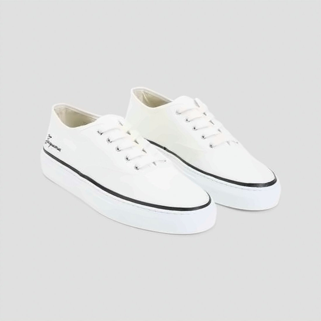 Minimalist White Sneakers with Elegant Black Detailing