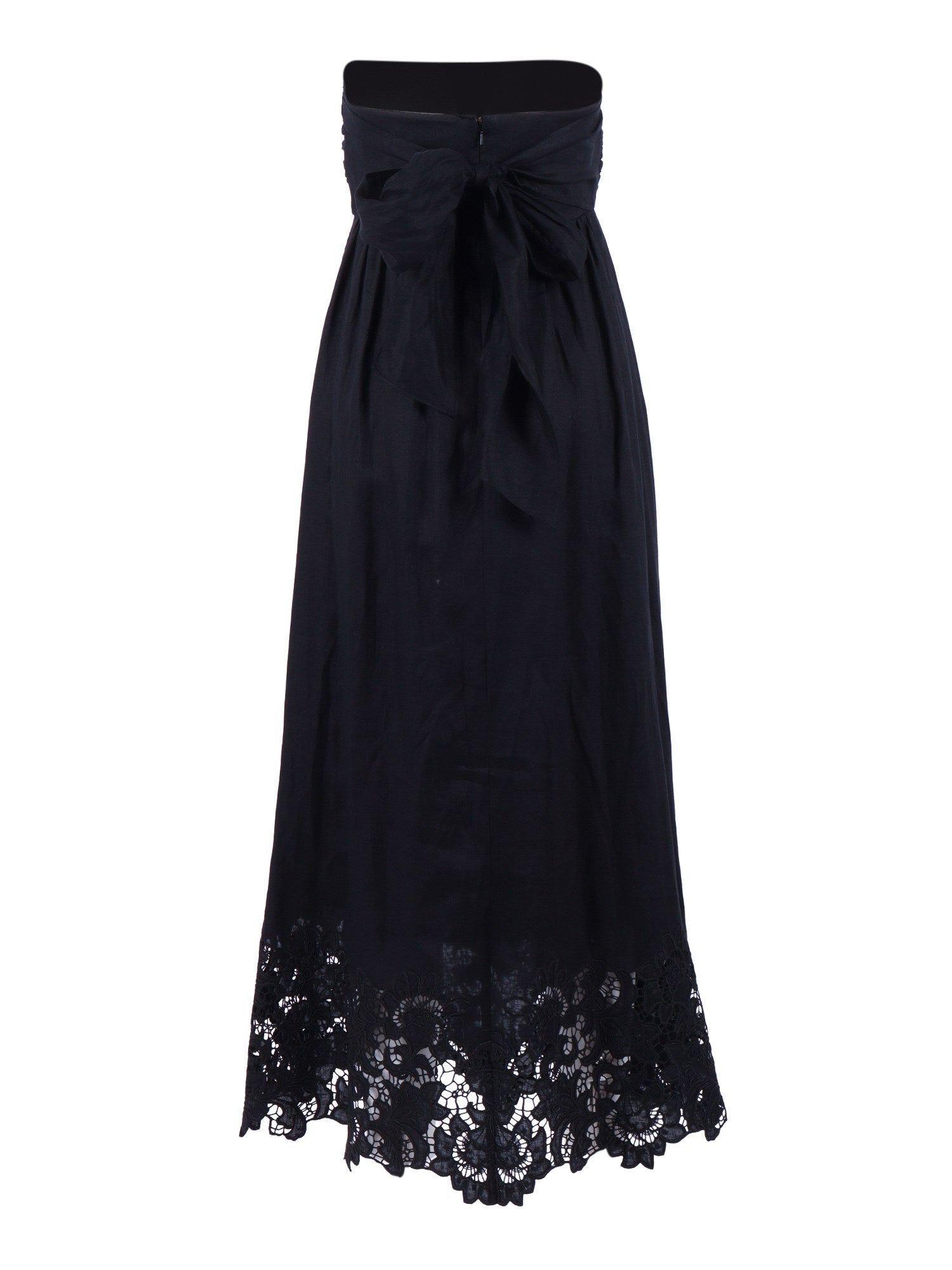 Strapless Midi Dress with Gathered Waist