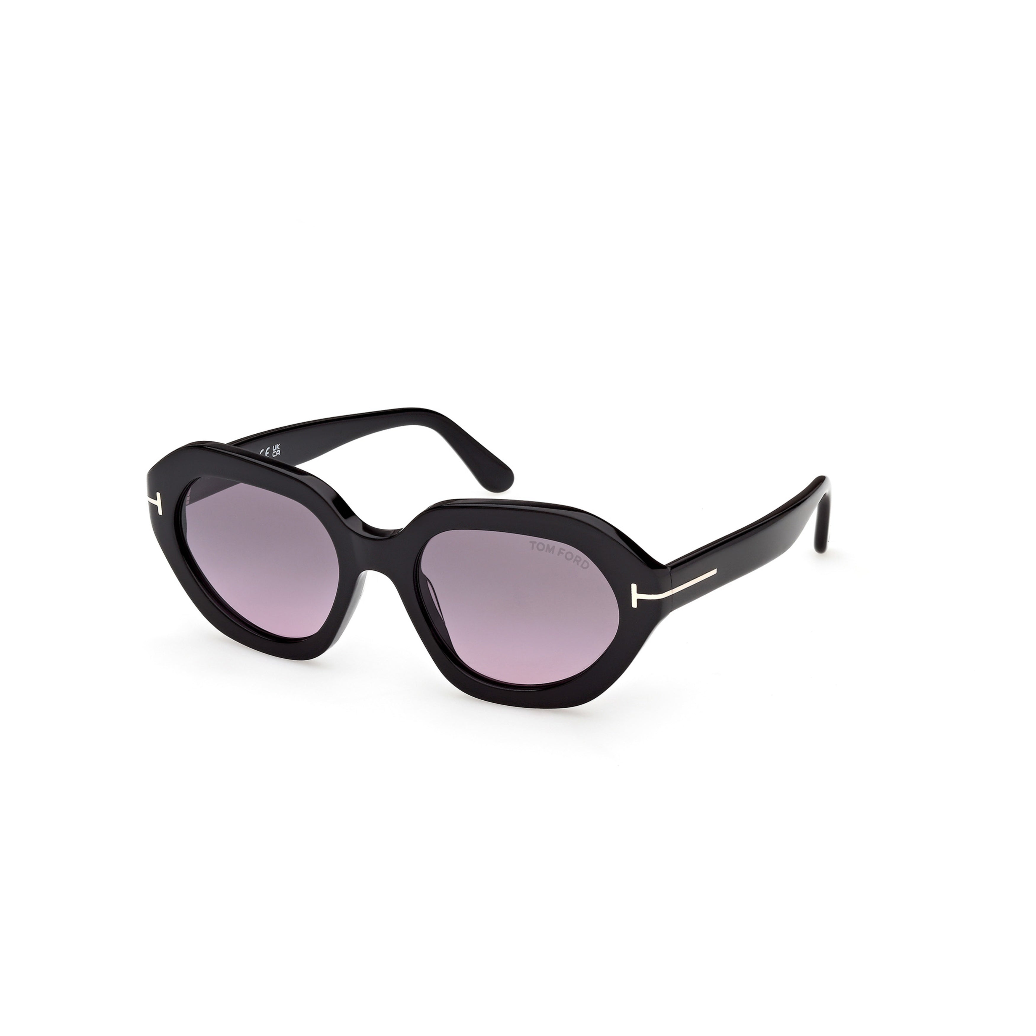 Ft1341 Oversized Geometric Black Acetate Sunglasses