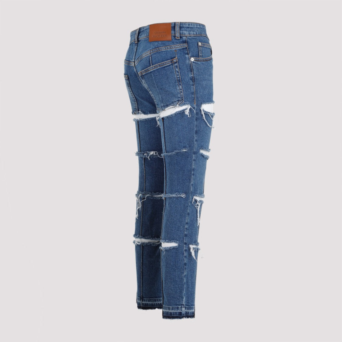 Denim Blue Stone Wash Cotton Pants