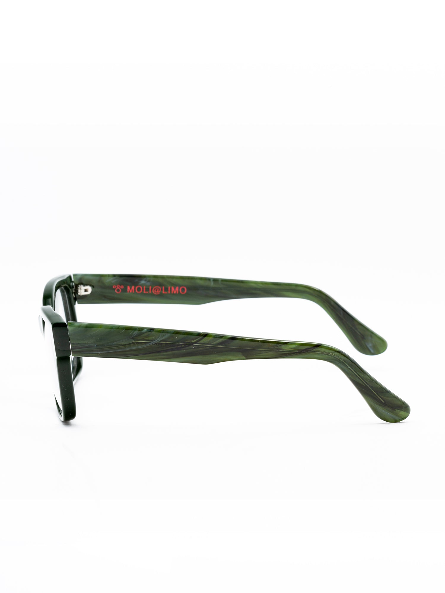Rectangular Green Acetate Optical Frames with Glossy Finish