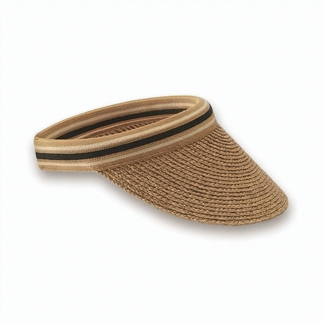 Woven Raffia Sun Visor with Curved Brim