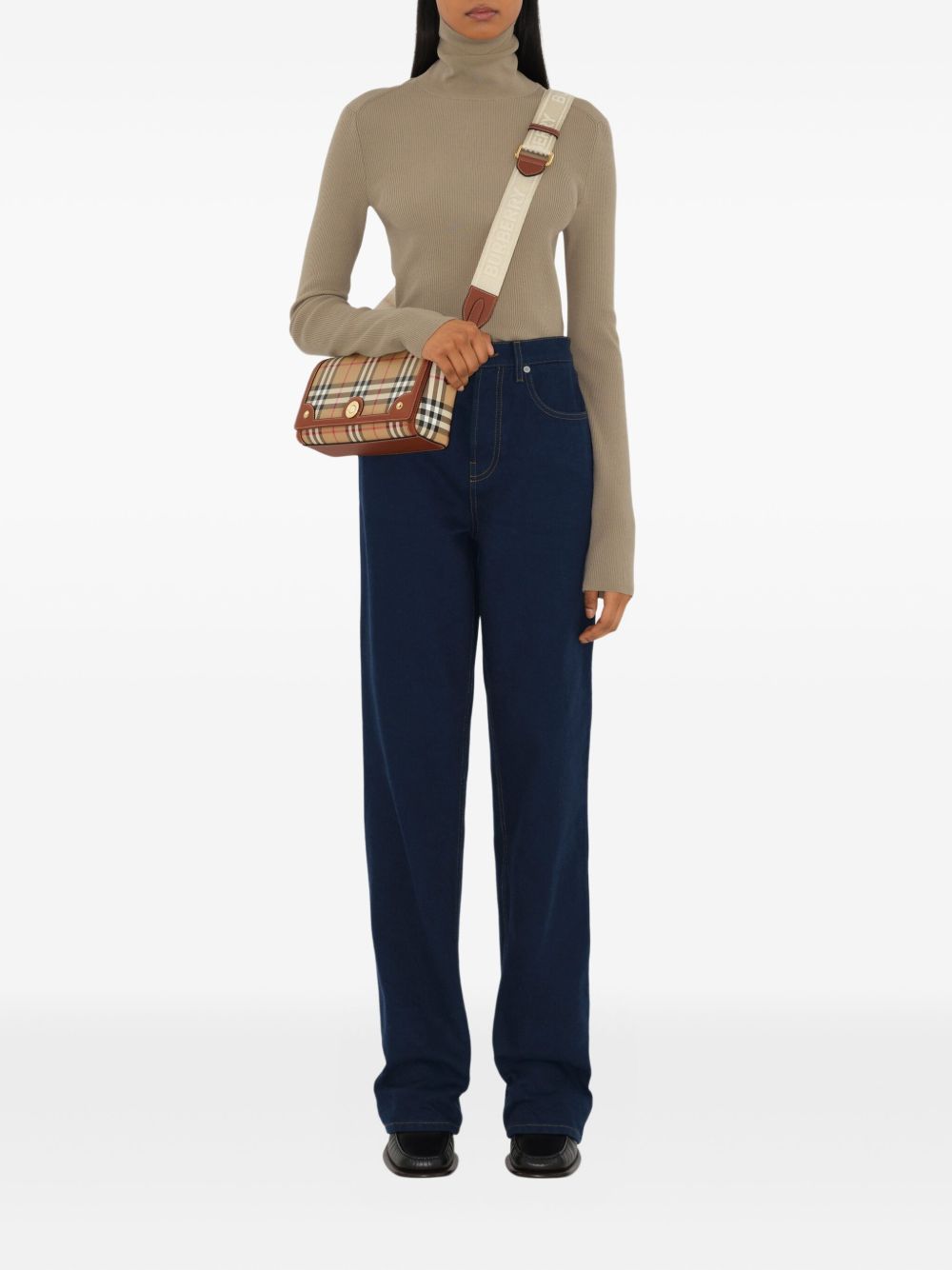 Rectangular Handbag with Classic Check Pattern