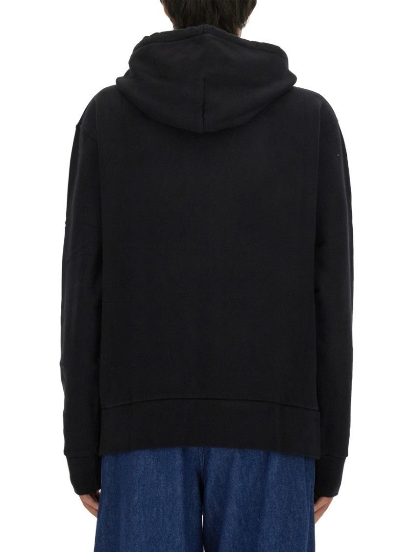 Relaxed Fit Black Hooded Sweatshirt